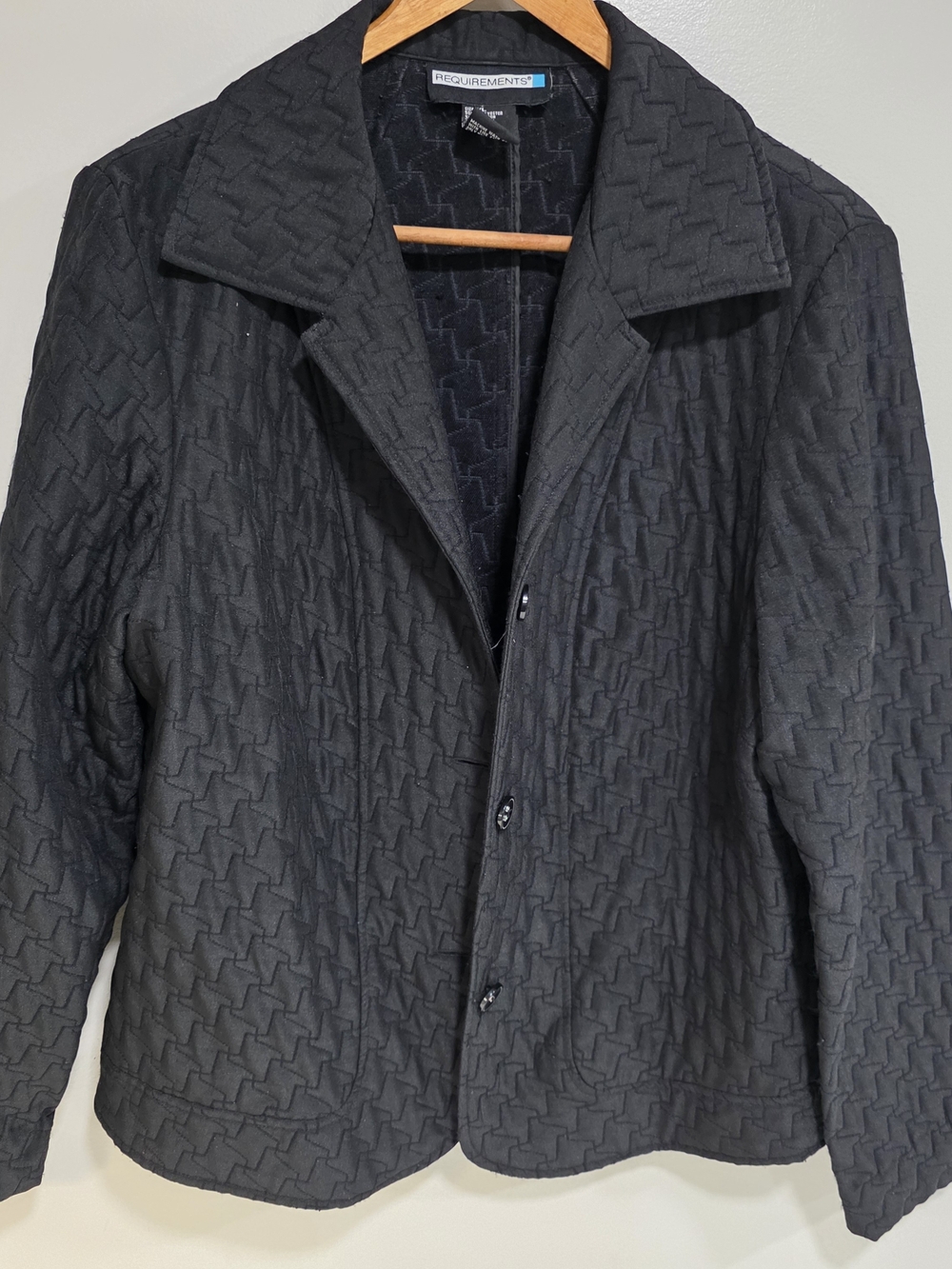 Requirements Black Quilted Shirt Jacket